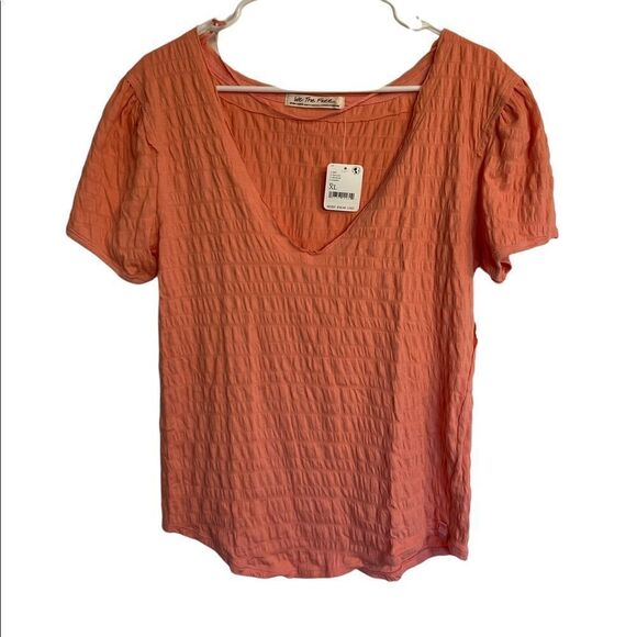 Free People Sugar Cube V-Neck T-Shirt.Size XL - Picture 6 of 14